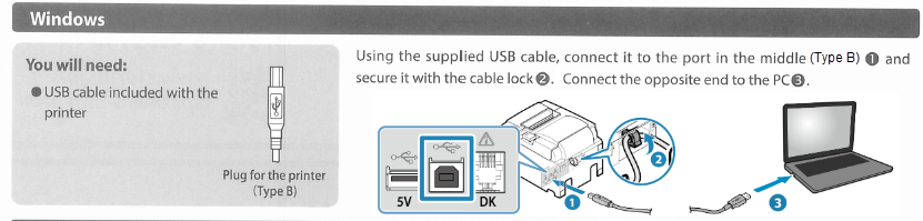 Connect USB instructions for Windows.